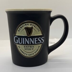 Guinness Large Barrel Mug Black Cream St James Gate Dublin Inside Lettering